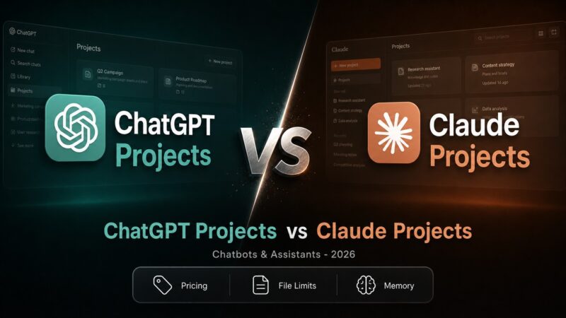 ChatGPT Projects vs Claude Projects comparison cover art