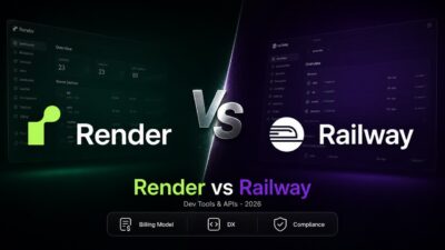 Render vs Railway comparison cover showing the logos of Render and Railway facing off in a modern, developer-themed graphic.