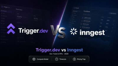 Trigger.dev vs Inngest head-to-head comparison logo design showing durable execution platforms.