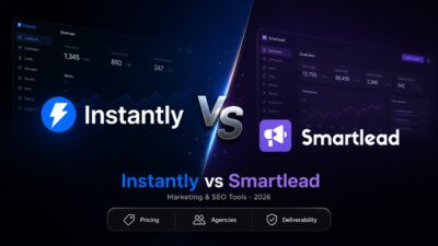 Instantly vs Smartlead head-to-head comparison image showing both cold email platforms side by side