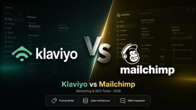 Klaviyo vs Mailchimp comparison cover artwork showing both platform logos facing off