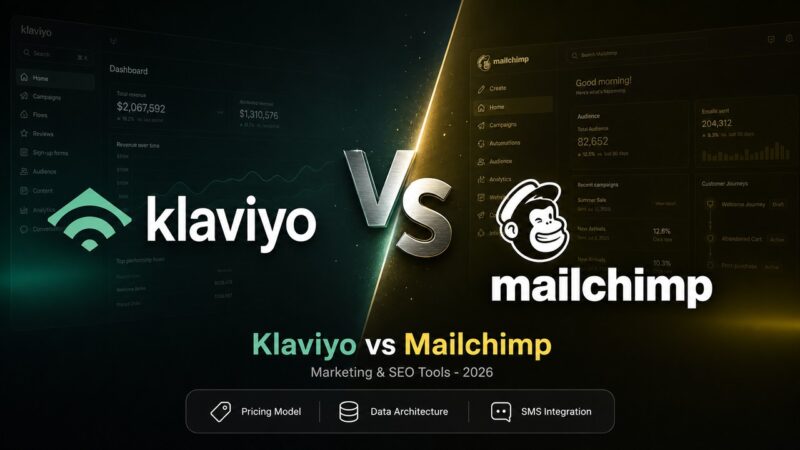 Klaviyo vs Mailchimp comparison cover artwork showing both platform logos facing off
